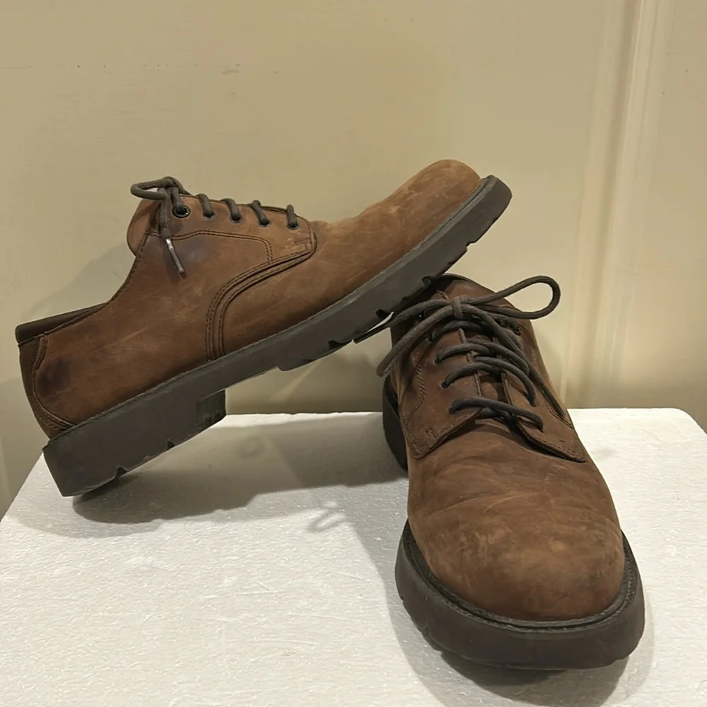Rockport mens lace up Leather Waterproof Oxford Shoes Low Top size 10M brown